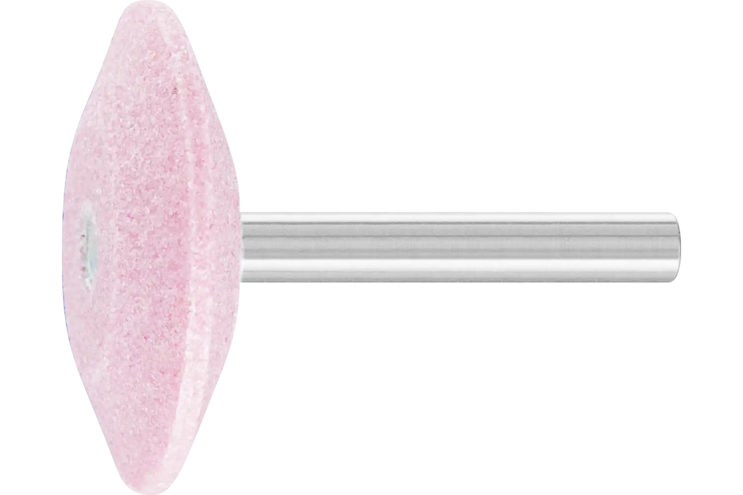 Picture of Pferd Vitrified Mounted Point, Steel Edge, 1-5/8" x 3/8, 60 Grit, A36, AO, 1/4" Shank